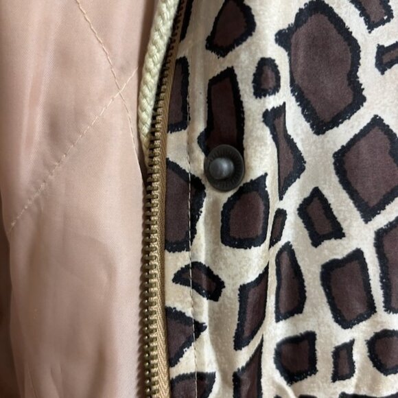 VTG‎ Dennis Basso Womens Silk Jacket Animal Print Size XL Removable Hood Classic - Picture 7 of 14